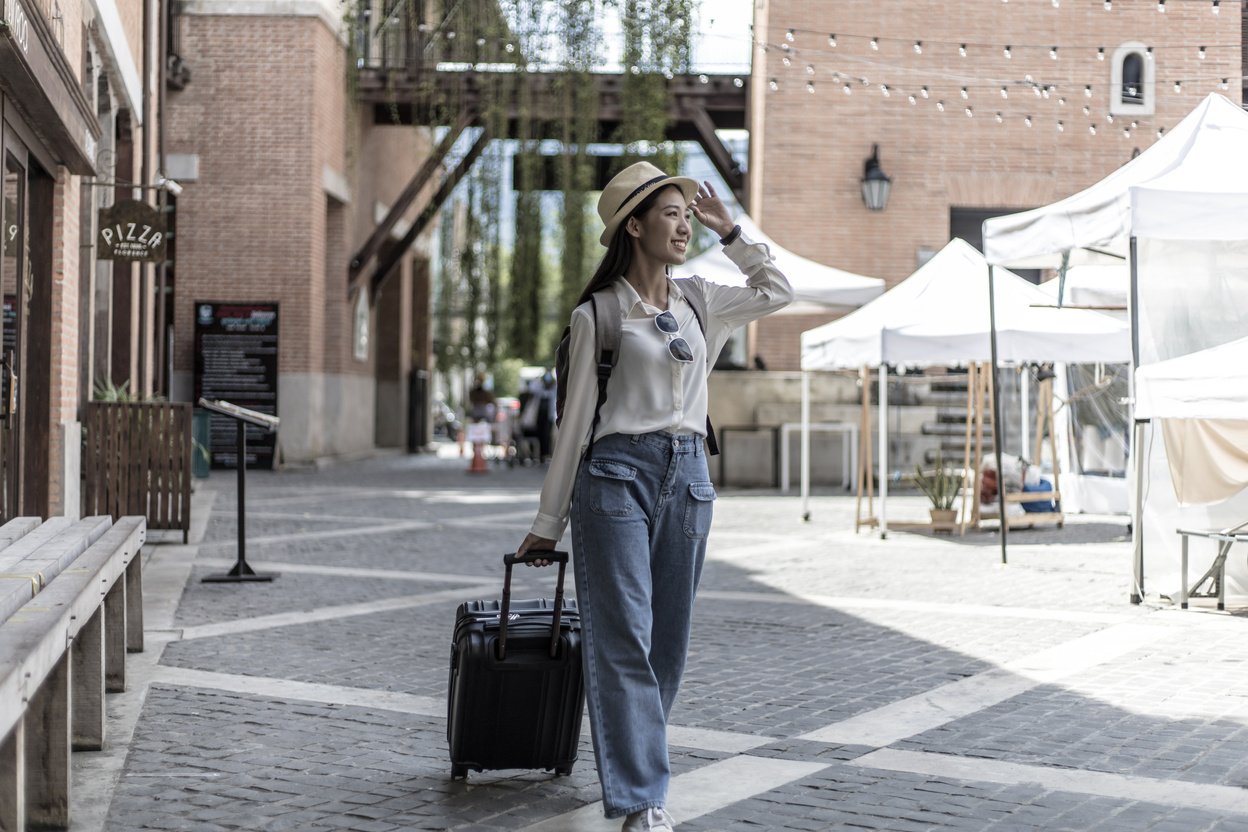 Female Tourist Sightseeing